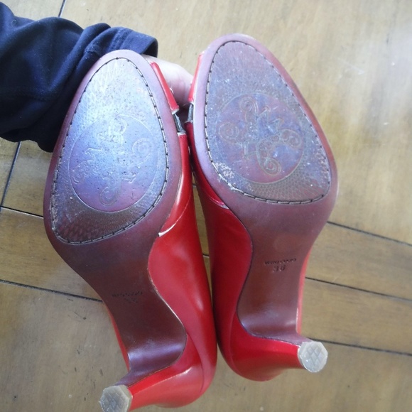 Modern Vintage Zorba Red Silver Heels Italy 36 6 - Picture 7 of 7
